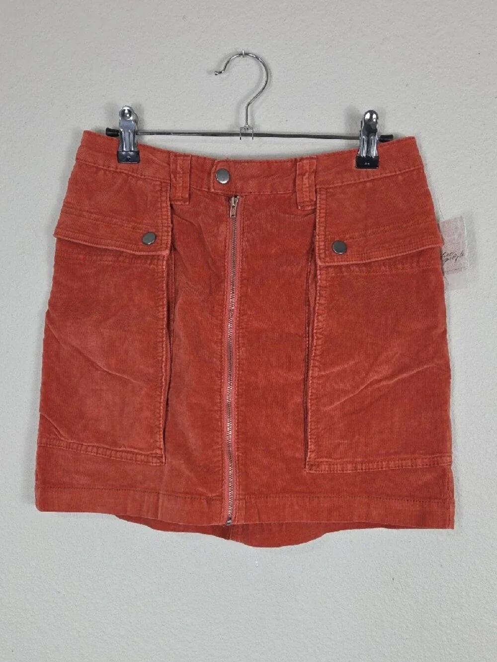NWT Free People  x zoe cord mini skirt in rust Womens Size 8 Corduroy Boho